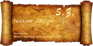 Spitzer Zóra névjegykártya